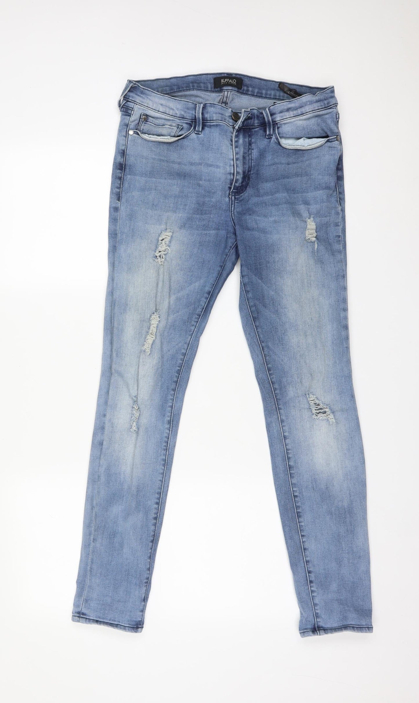DAVID BITTON Womens Blue  Cotton Skinny Jeans Size 32 L29 in Regular