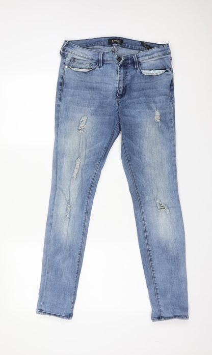 DAVID BITTON Womens Blue  Cotton Skinny Jeans Size 32 L29 in Regular