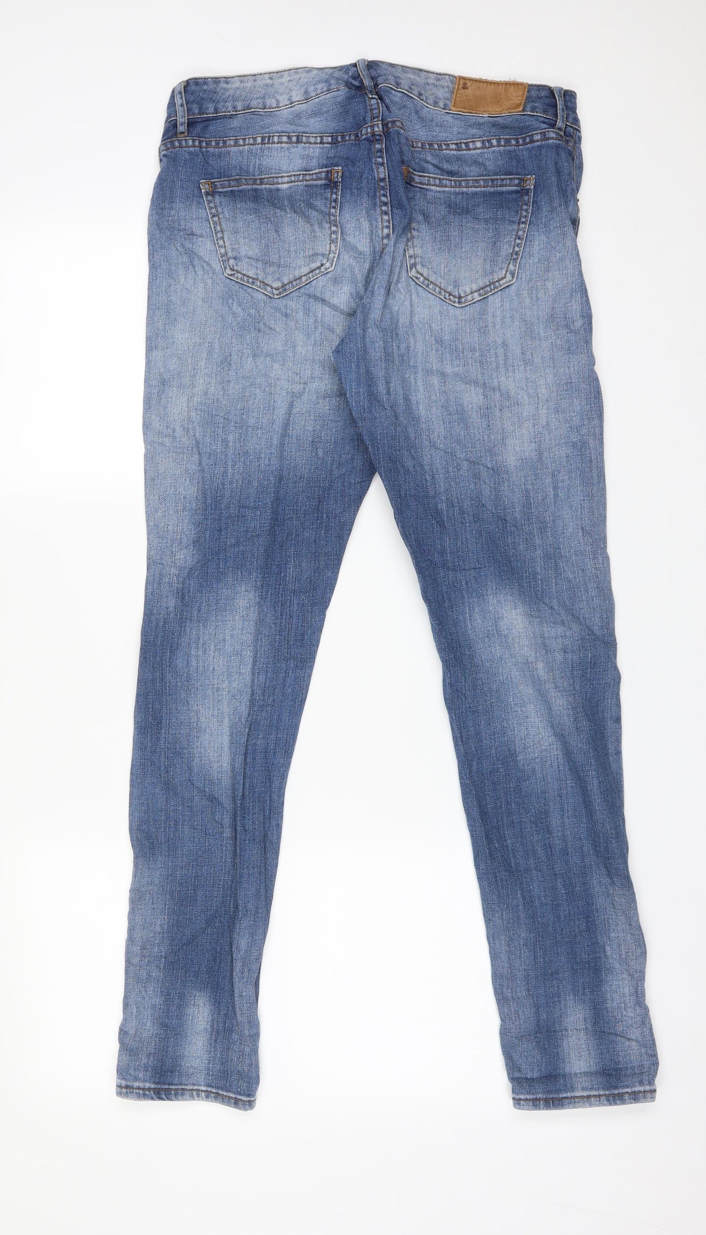 Womens UK Size 25 H&M Regular Fit Boyfriend Blue Jeans