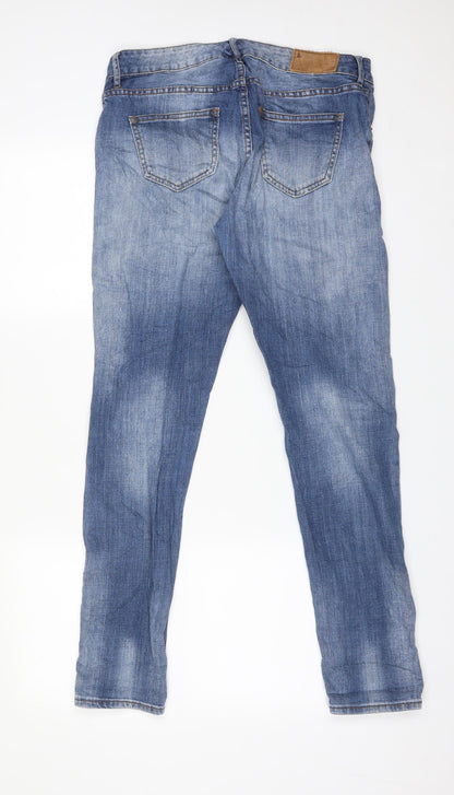 Womens UK Size 25 H&M Regular Fit Boyfriend Blue Jeans