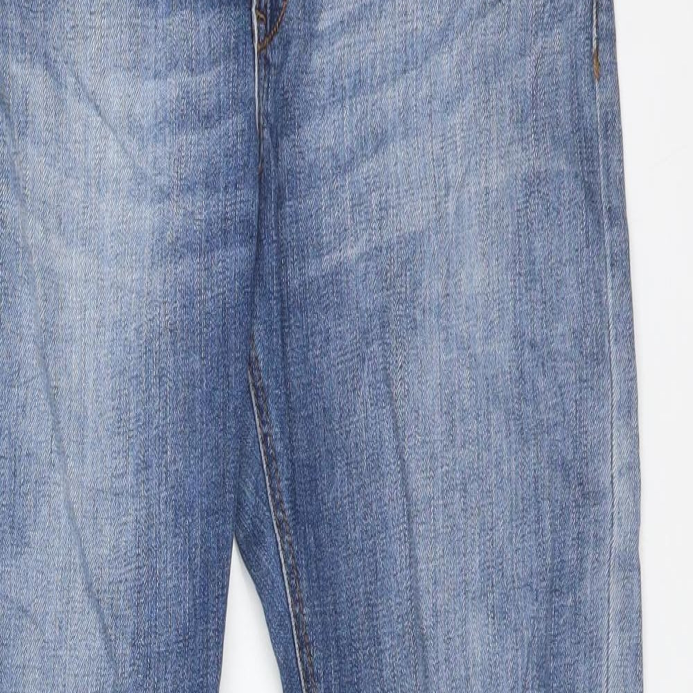 Womens UK Size 25 H&M Regular Fit Boyfriend Blue Jeans