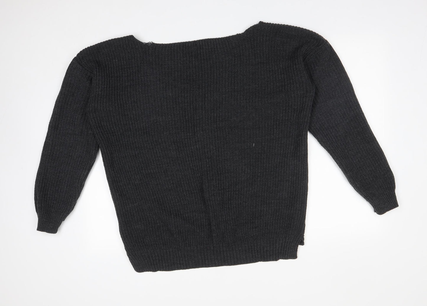 Womens UK Size L Boohoo Grey Pullover Jumper