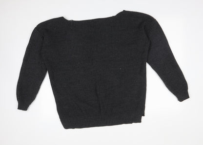 Womens UK Size L Boohoo Grey Pullover Jumper