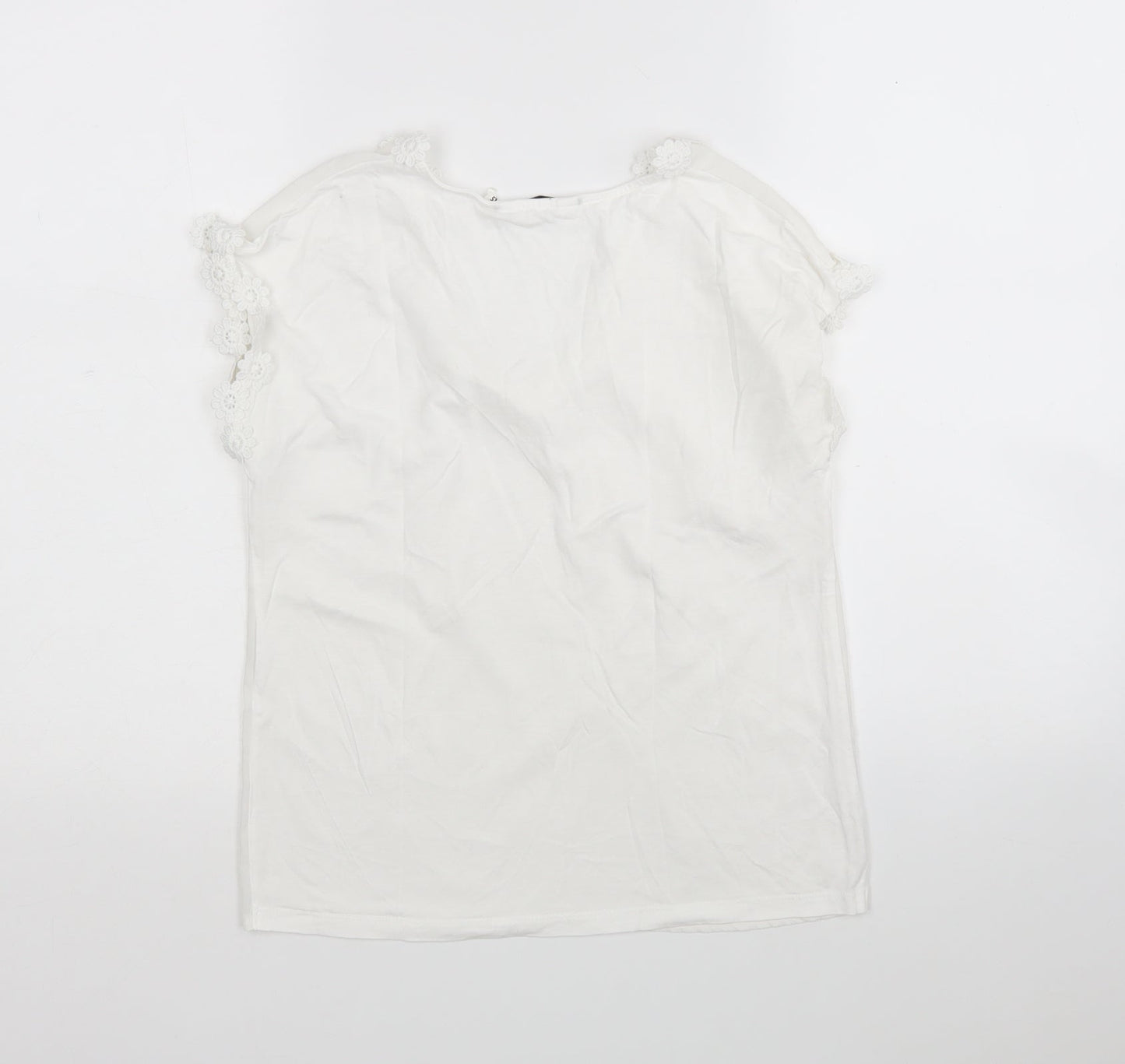 NAfNaf Womens White   Basic Blouse Size XS V-Neck