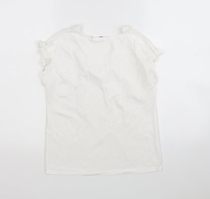 NAfNaf Womens White   Basic Blouse Size XS V-Neck