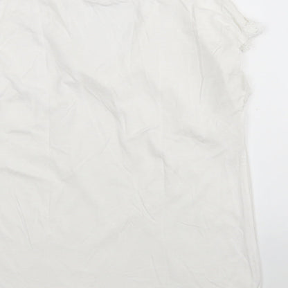 NAfNaf Womens White   Basic Blouse Size XS V-Neck