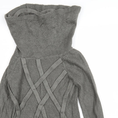 Me Fashion Womens Grey Roll Neck  Acrylic Pullover Jumper Size M