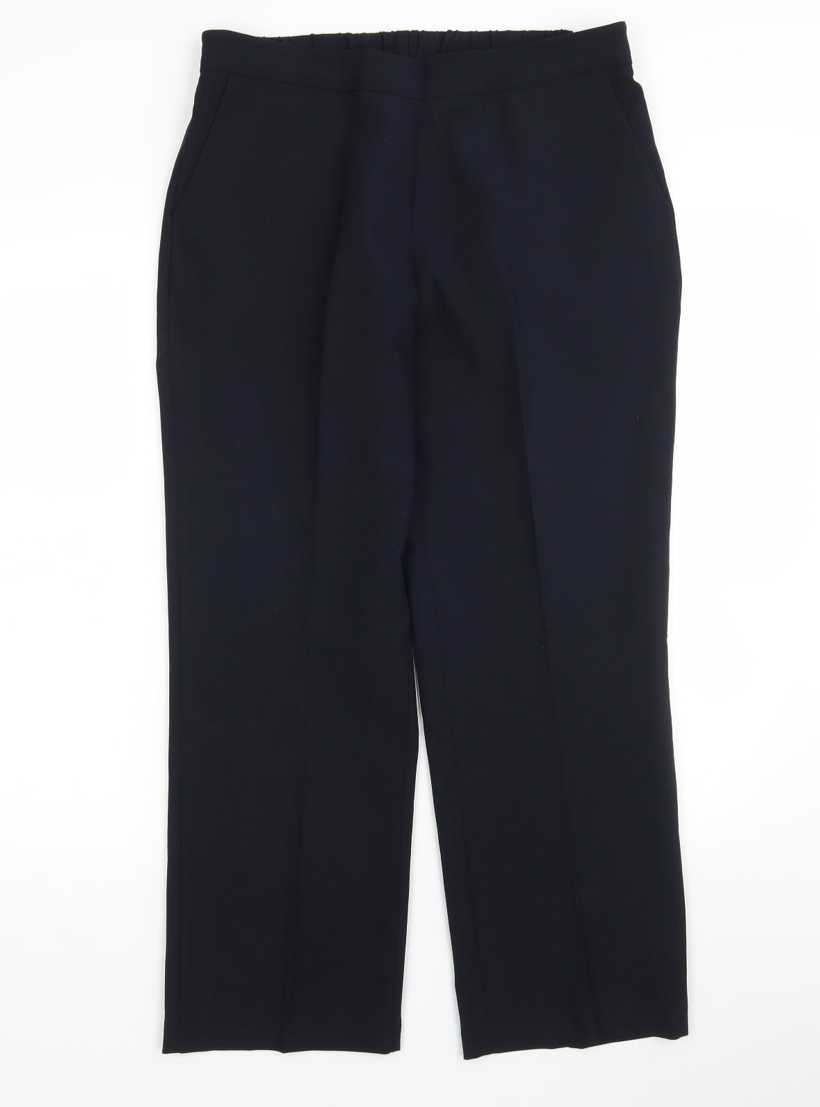 Bonmarché Womens Blue  Polyester Trousers  Size 14 L27 in Regular