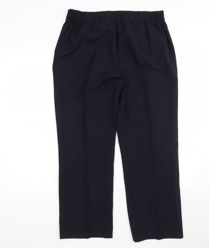 Bonmarché Womens Blue  Polyester Trousers  Size 14 L27 in Regular