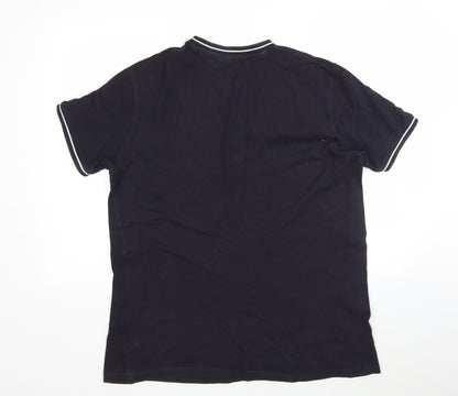 H&M Mens Blue  Cotton  Polo Size XL Round Neck