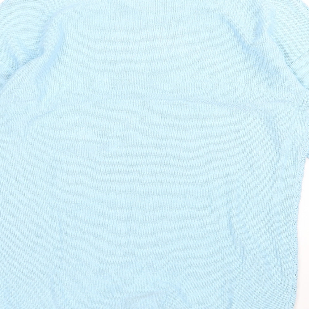 Damart Womens Blue Round Neck  Acrylic Pullover Jumper Size 10