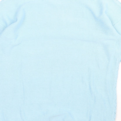 Damart Womens Blue Round Neck  Acrylic Pullover Jumper Size 10