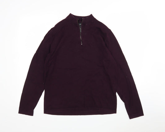 NEXT Mens Purple Round Neck  Cotton Pullover Jumper Size M