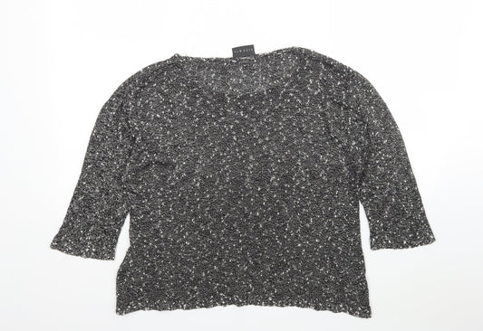 Alex & Co Womens Grey Round Neck  Acrylic Pullover Jumper Size 18