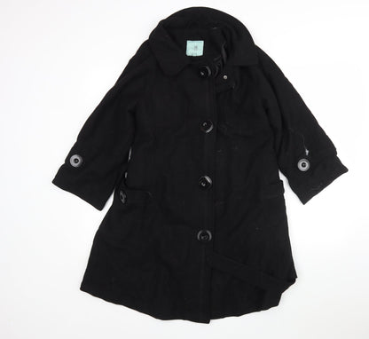 New Look Womens Black   Overcoat Coat Size 12