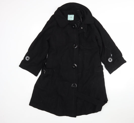 New Look Womens Black   Overcoat Coat Size 12
