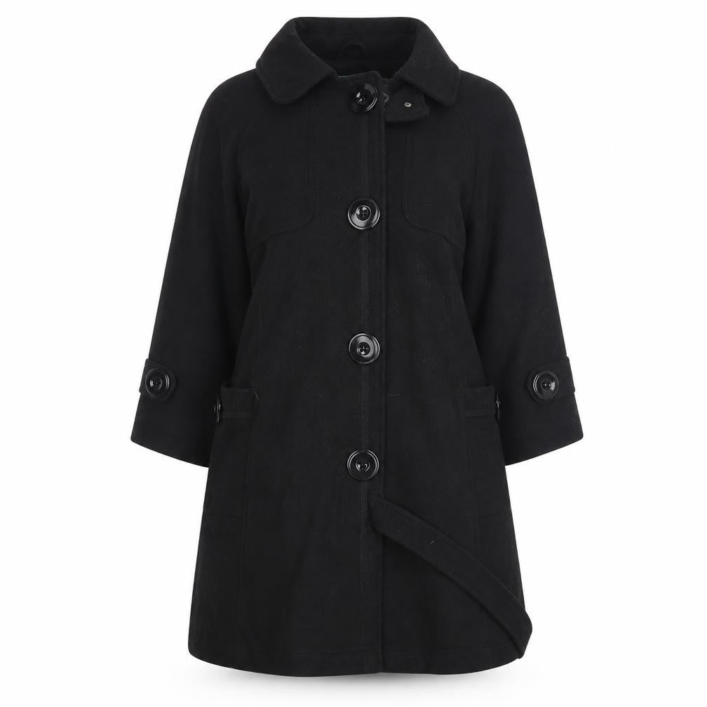 Womens UK Size 12 New Look Black Overcoat