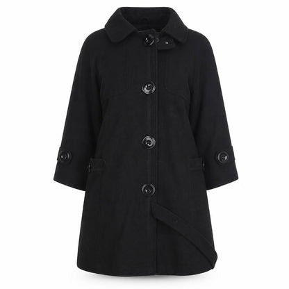 Womens UK Size 12 New Look Black Overcoat