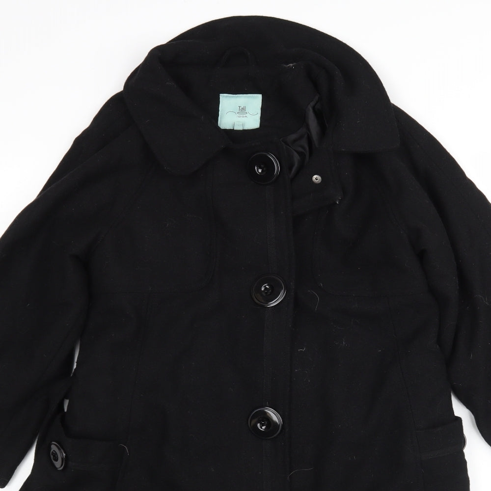 New Look Womens Black   Overcoat Coat Size 12