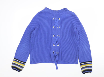 NEXT Womens Blue Round Neck  Cotton Pullover Jumper Size 10
