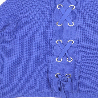 NEXT Womens Blue Round Neck  Cotton Pullover Jumper Size 10