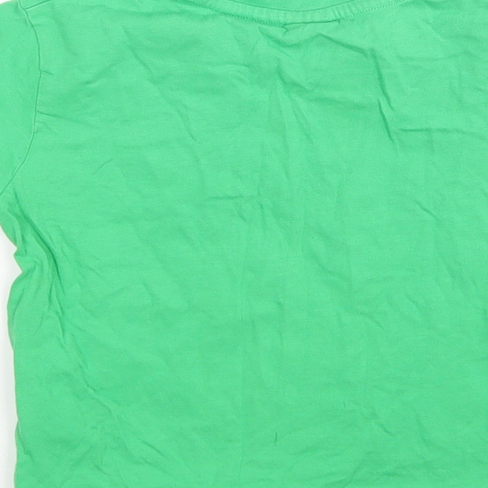 Slazanger  Boys Green  Cotton Basic T-Shirt Size 3-4 Years Round Neck