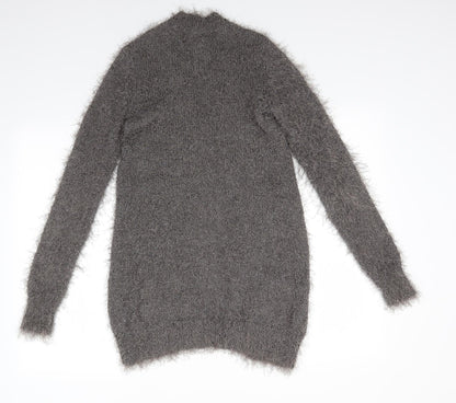 NEXT Womens Grey V-Neck  Polyester Cardigan Jumper Size XS   - Subtle shimmer effect
