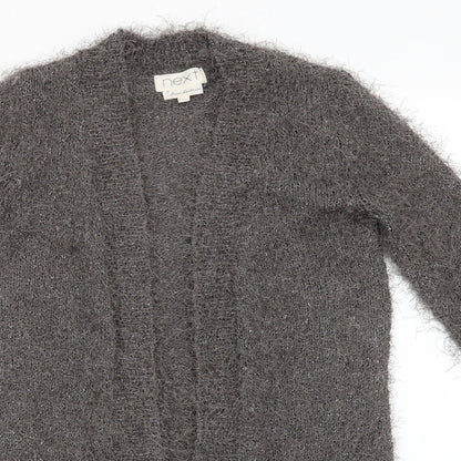NEXT Womens Grey V-Neck  Polyester Cardigan Jumper Size XS   - Subtle shimmer effect