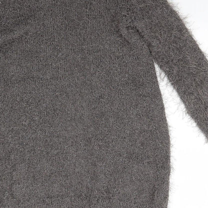 NEXT Womens Grey V-Neck  Polyester Cardigan Jumper Size XS   - Subtle shimmer effect