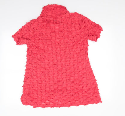 Back view of Rank Lyman women’s orange jacket, size UK 10, - ruffled stripes