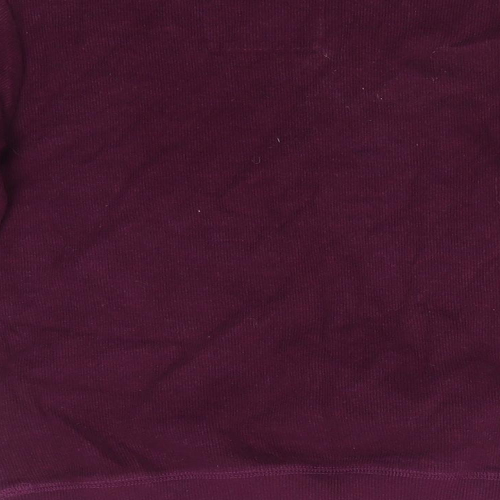 NEXT Girls Purple Round Neck Check Cotton Pullover Jumper Size 6 Years   - Deep purple
