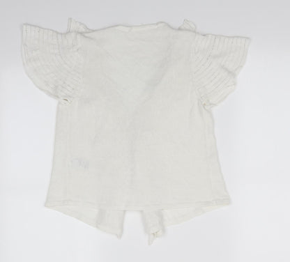 Womens UK Size 10 Marks and Spencer White Cardigan Jumper
