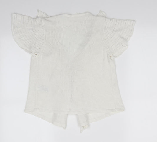 Womens UK Size 10 Marks and Spencer White Cardigan Jumper