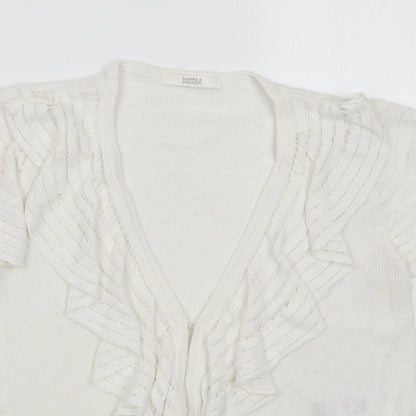 Womens UK Size 10 Marks and Spencer White Cardigan Jumper