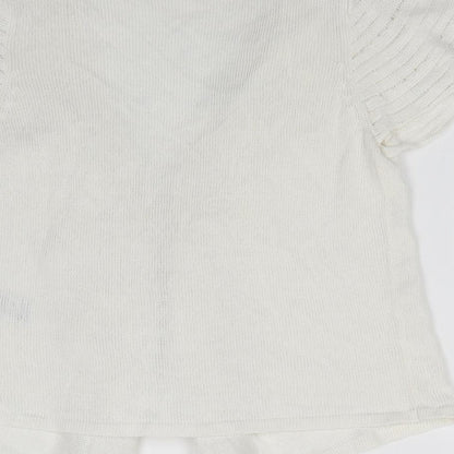 Womens UK Size 10 Marks and Spencer White Cardigan Jumper