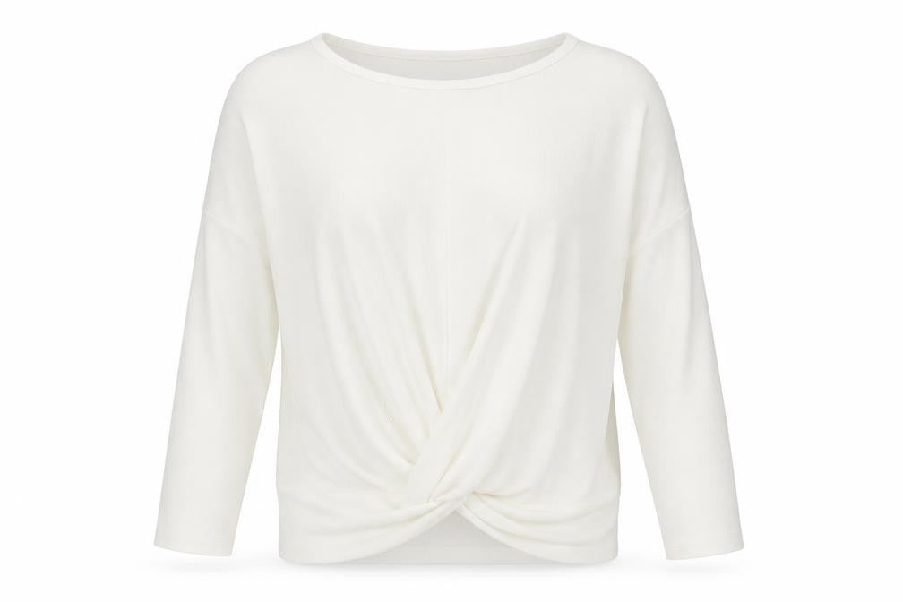 F&F Womens Ivory Round Neck  Polyester Pullover Jumper Size 12   - Twisted Hem Detail