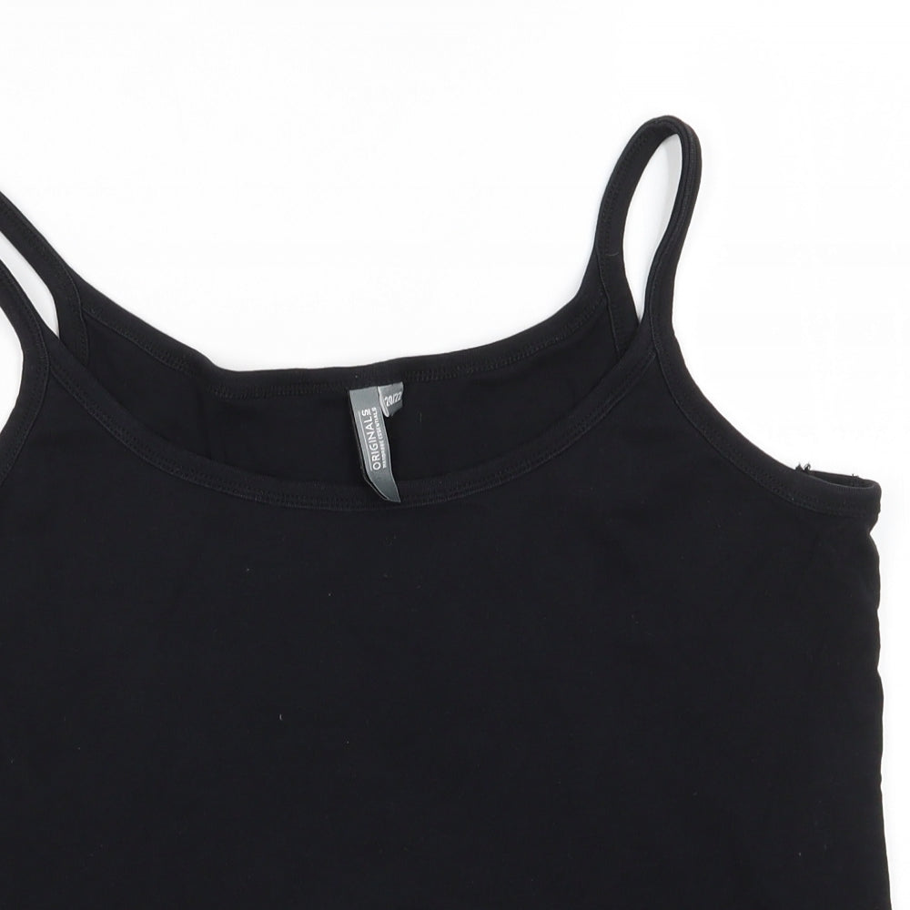 Originals Womens Black  Cotton Camisole T-Shirt Size 20 Round Neck