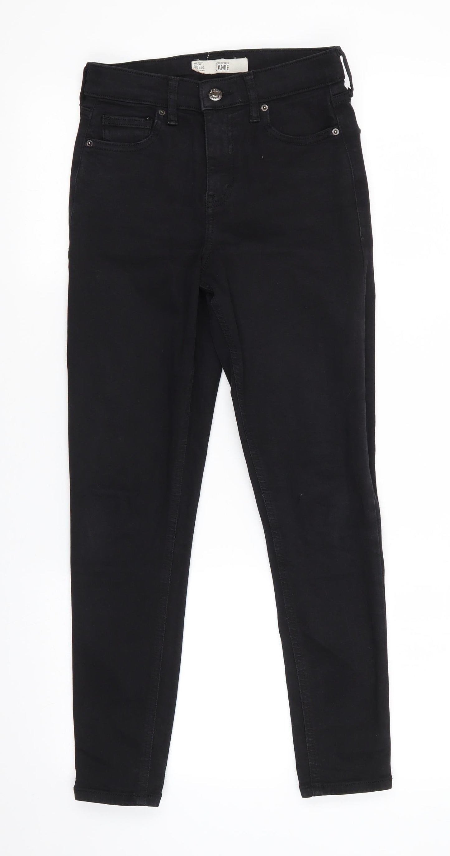 Mens UK Size 26 in Topshop Regular Fit Skinny Black Jeans