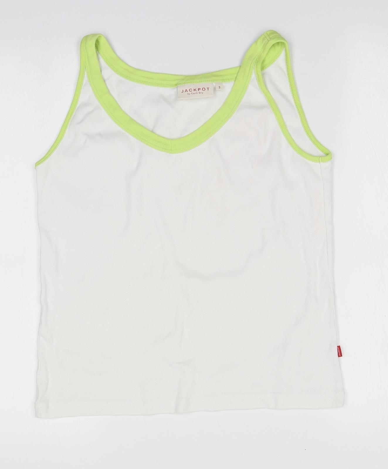 Jackpot Mens White   Basic Tank  Round Neck
