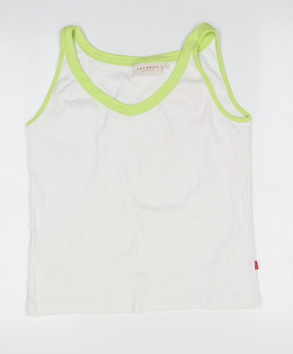 Jackpot Mens White   Basic Tank  Round Neck