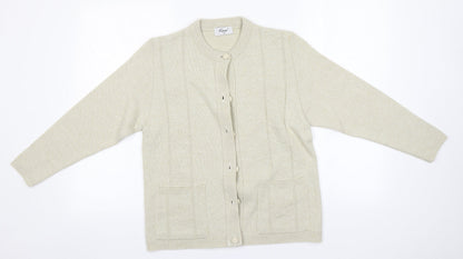 GAZE Womens Beige Round Neck   Cardigan Jumper Size S