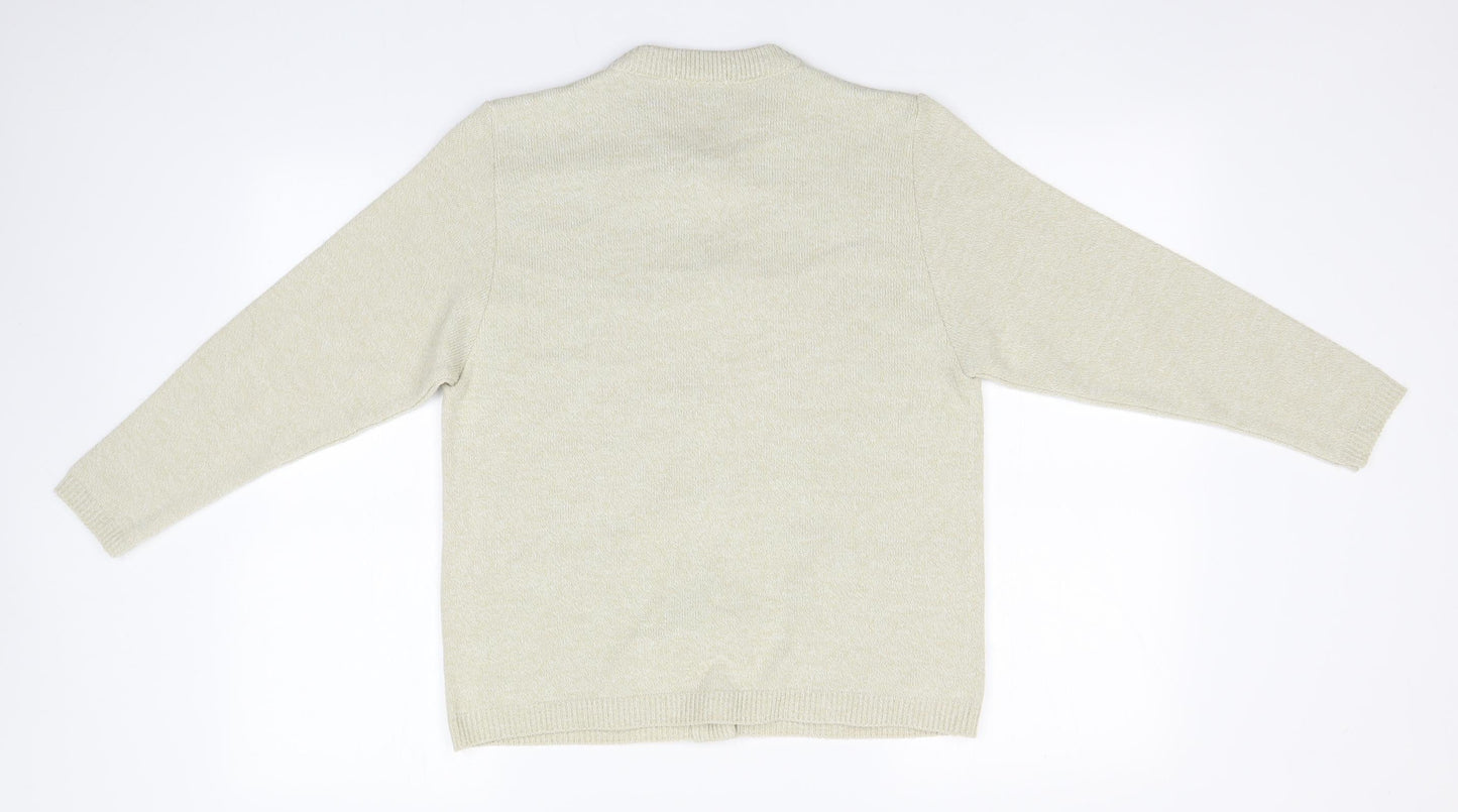 GAZE Womens Beige Round Neck   Cardigan Jumper Size S