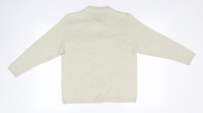 GAZE Womens Beige Round Neck   Cardigan Jumper Size S