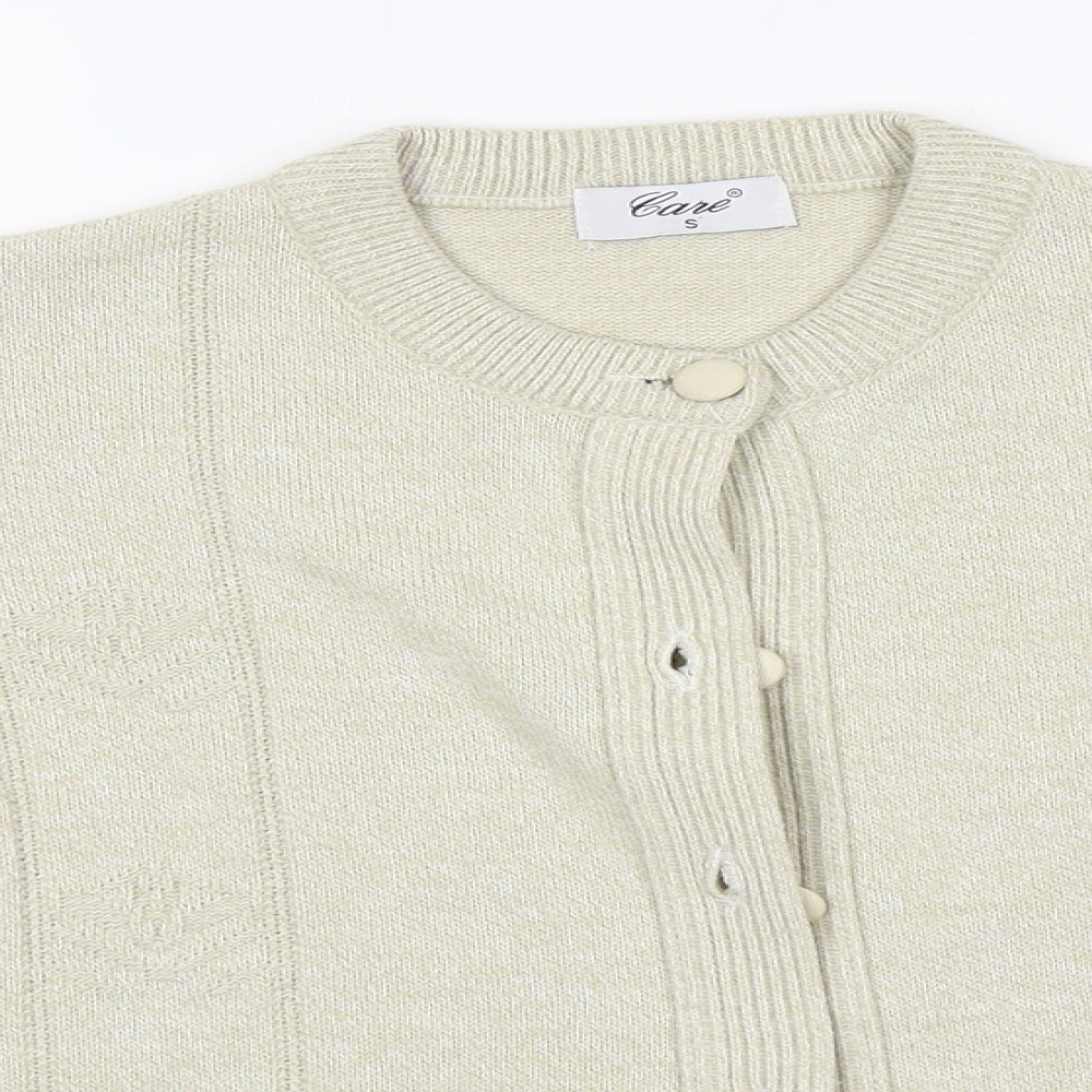 GAZE Womens Beige Round Neck   Cardigan Jumper Size S