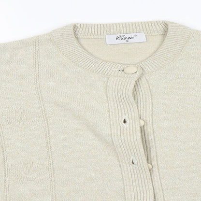 GAZE Womens Beige Round Neck   Cardigan Jumper Size S
