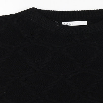 Womens UK Size L Papaya Black Pullover Jumper