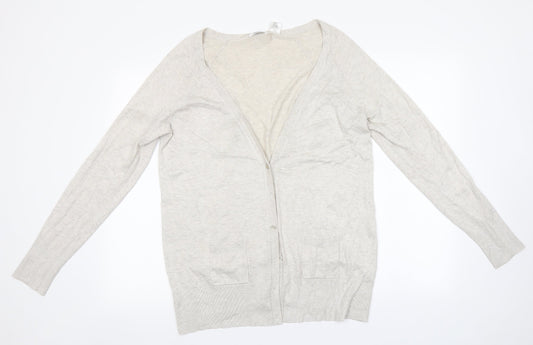 La Redoute Womens Beige V-Neck  Viscose Cardigan Jumper Size 18