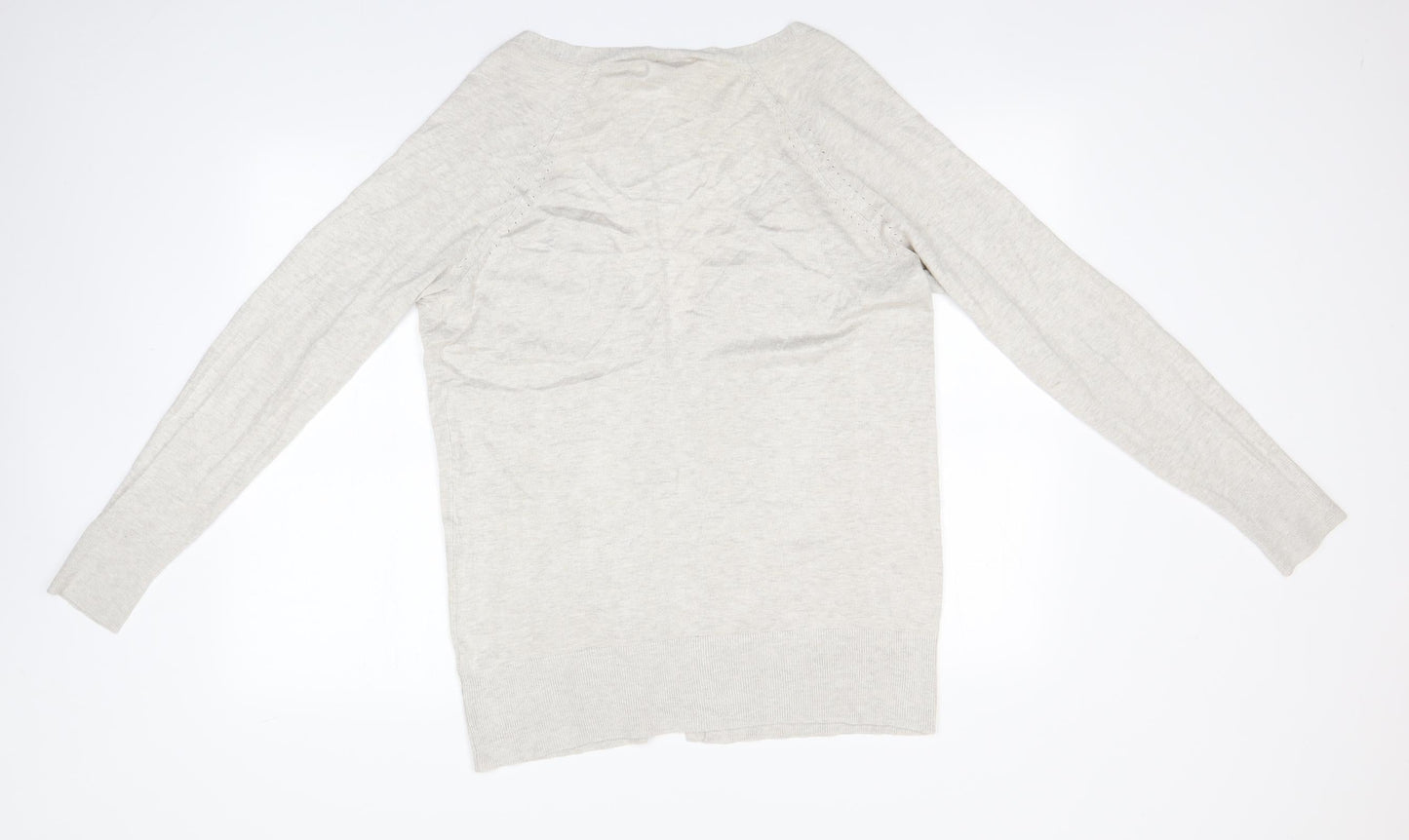 La Redoute Womens Beige V-Neck  Viscose Cardigan Jumper Size 18