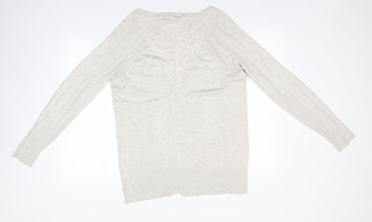 La Redoute Womens Beige V-Neck  Viscose Cardigan Jumper Size 18