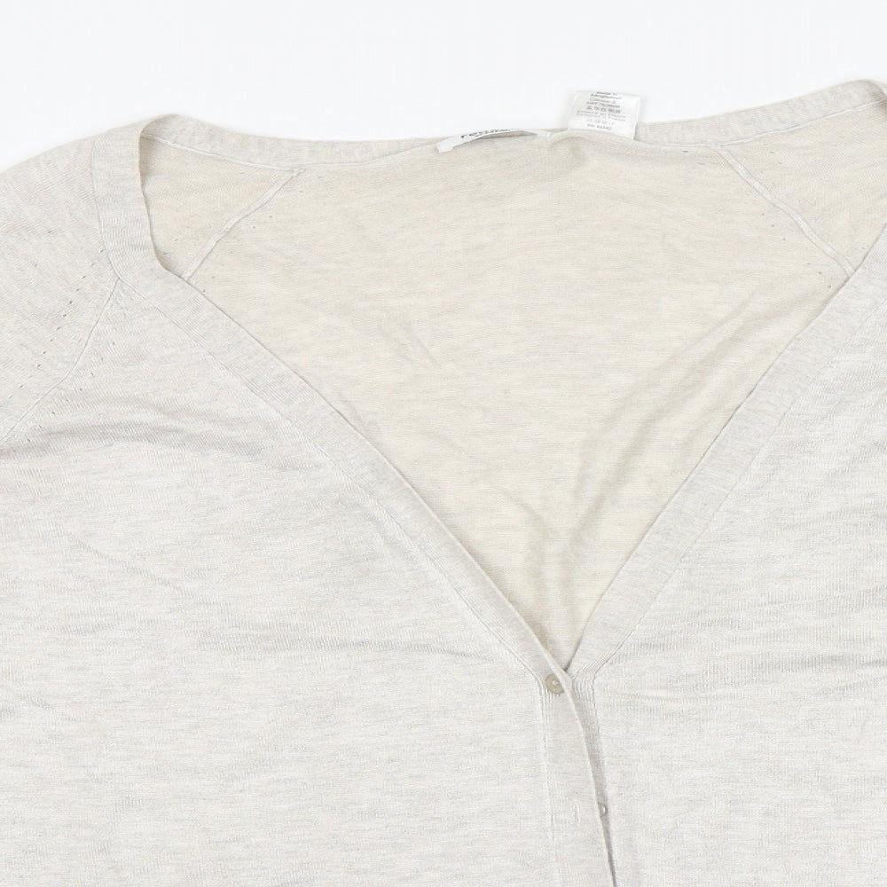 La Redoute Womens Beige V-Neck  Viscose Cardigan Jumper Size 18